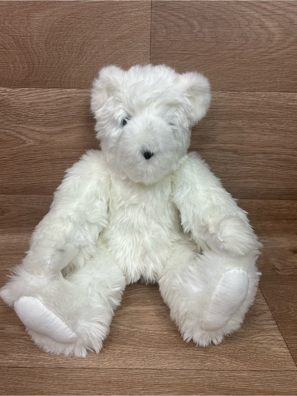 Authentic Vermont Teddy Bear Company Classic Jointed White Bear Plush 15"